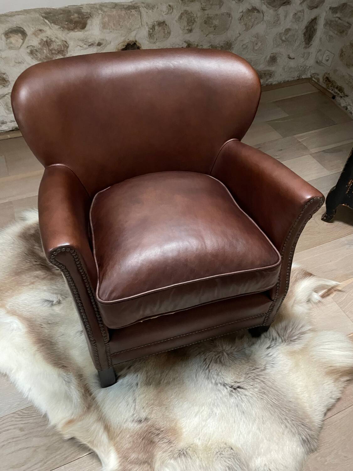 Fauteuil club en cuir