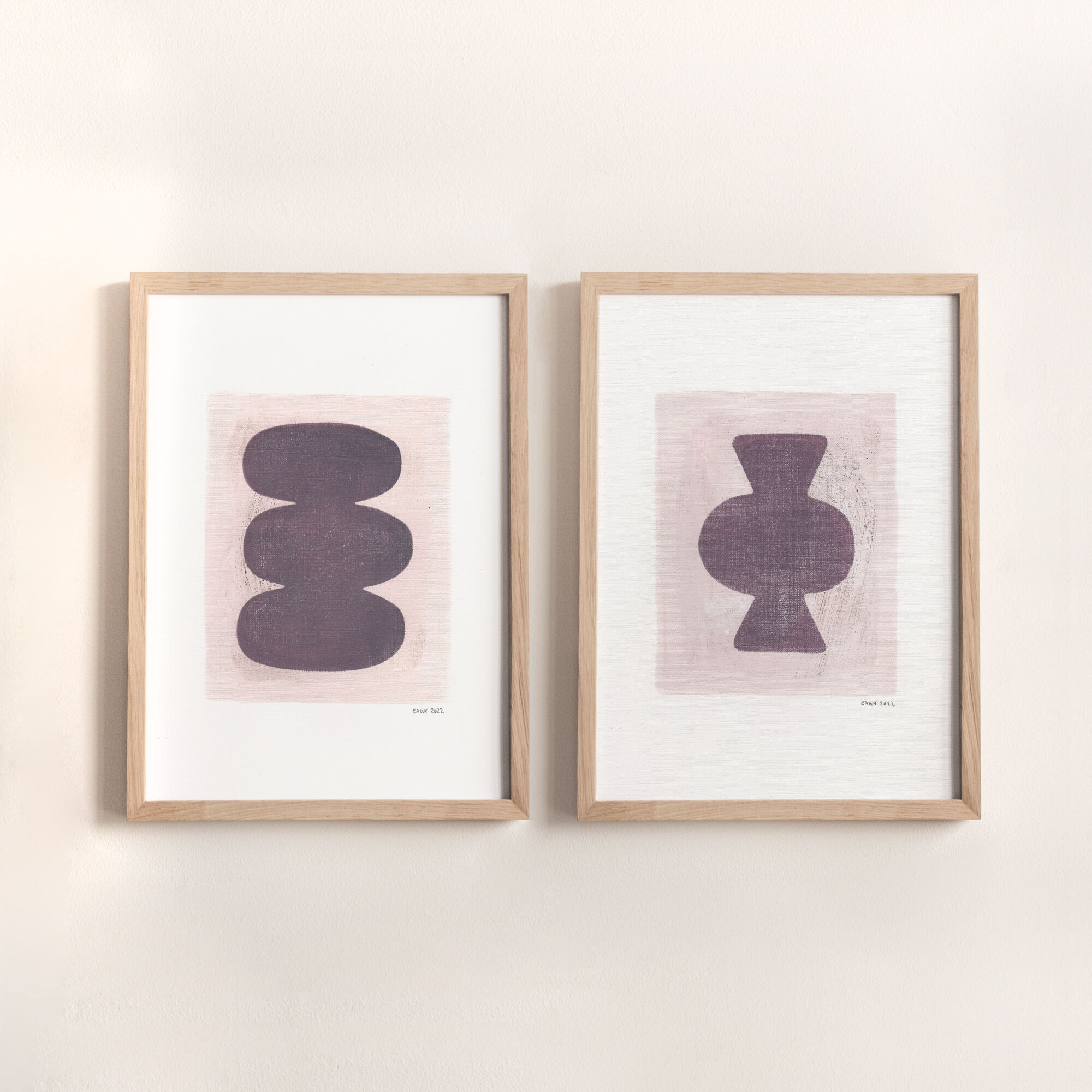 Painting duo on paper • C612 and M613 • signed Eawy