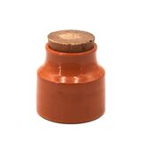 Orange ceramic bonbonnière by Mado Jolain, 1950s.