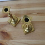 Pair of brass candle holders