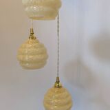 Vintage design chandelier in yellow Clichy glass