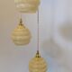 Vintage design chandelier in yellow Clichy glass