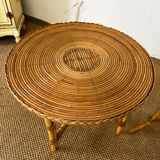 Pair of rattan side tables