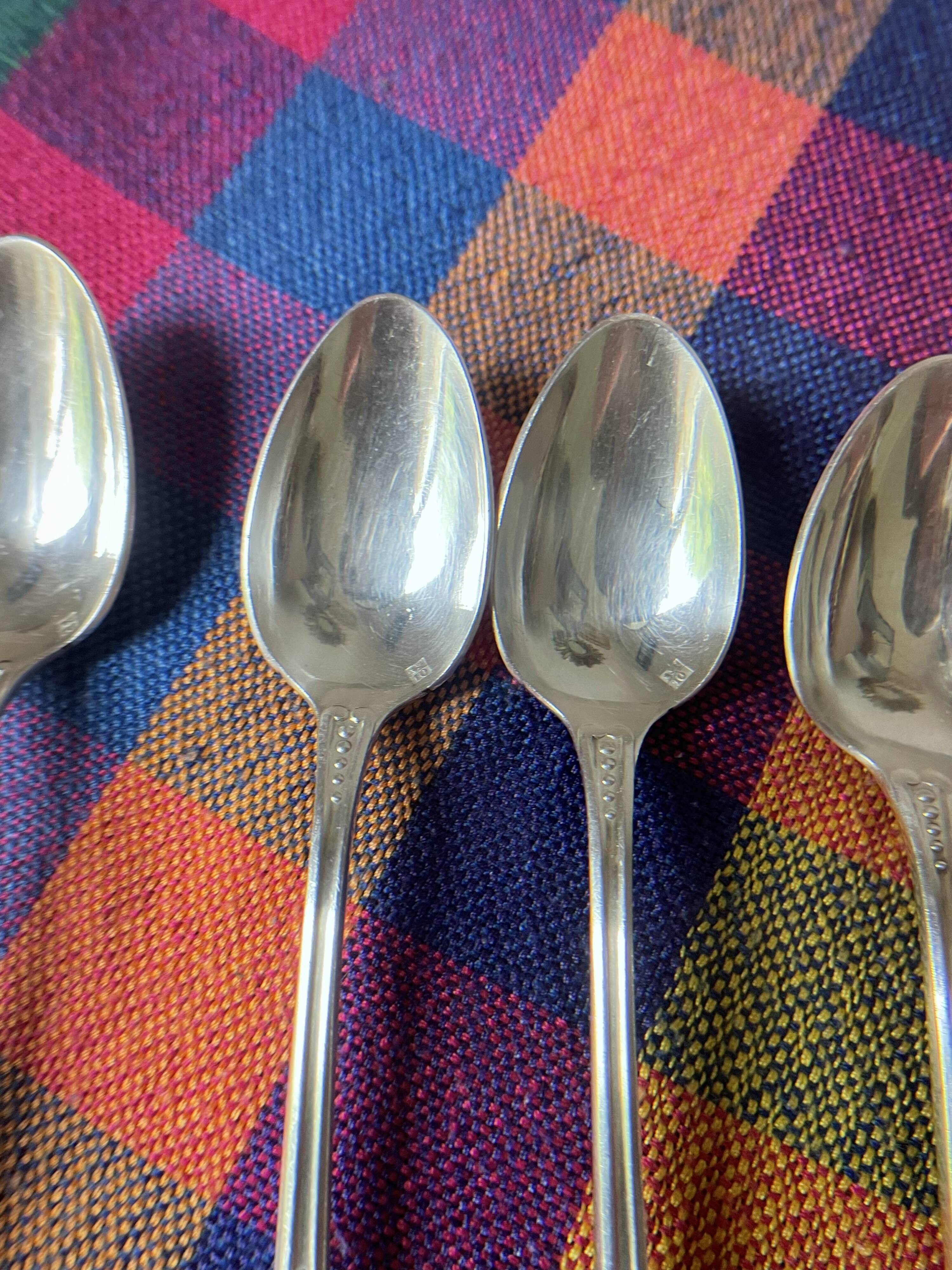 Apollo silver metal mocha spoons