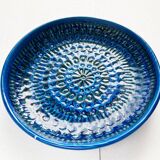 Large wall plate Rimini Blu Italian mid-century by Aldo Londi for Bitossi, 1960s.