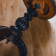 Tabouret de piano en bois noirci