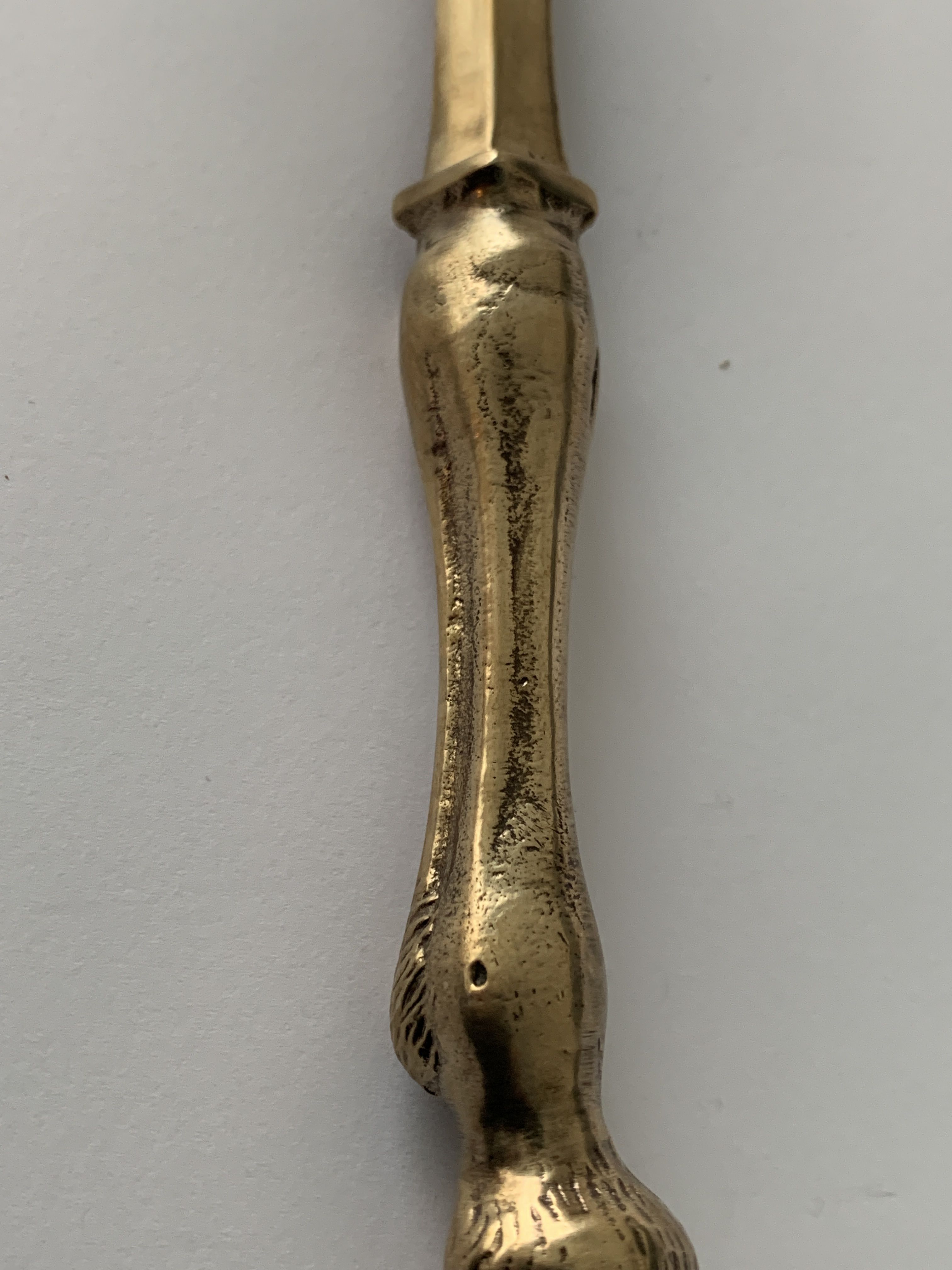 Valenti bronze paper cup or zoomorphic letter opener, horse leg, 1960