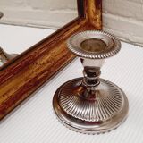 Silver metal candle holder
