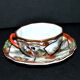 Polylobed Japanese porcelain cup - hand-painted geisha décor