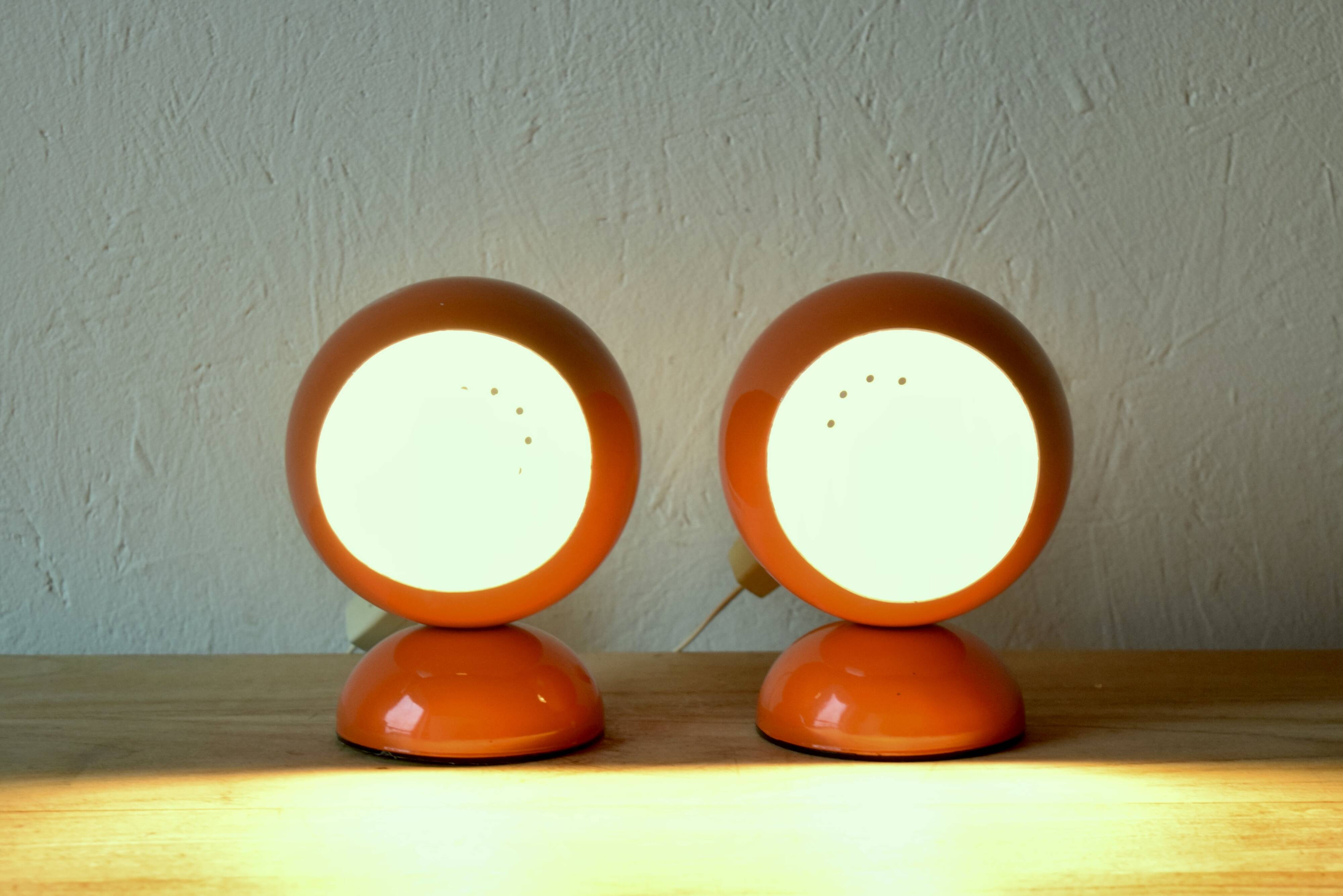 Pair of vintage falca lamps - ball lamps - space age design - made in italy
