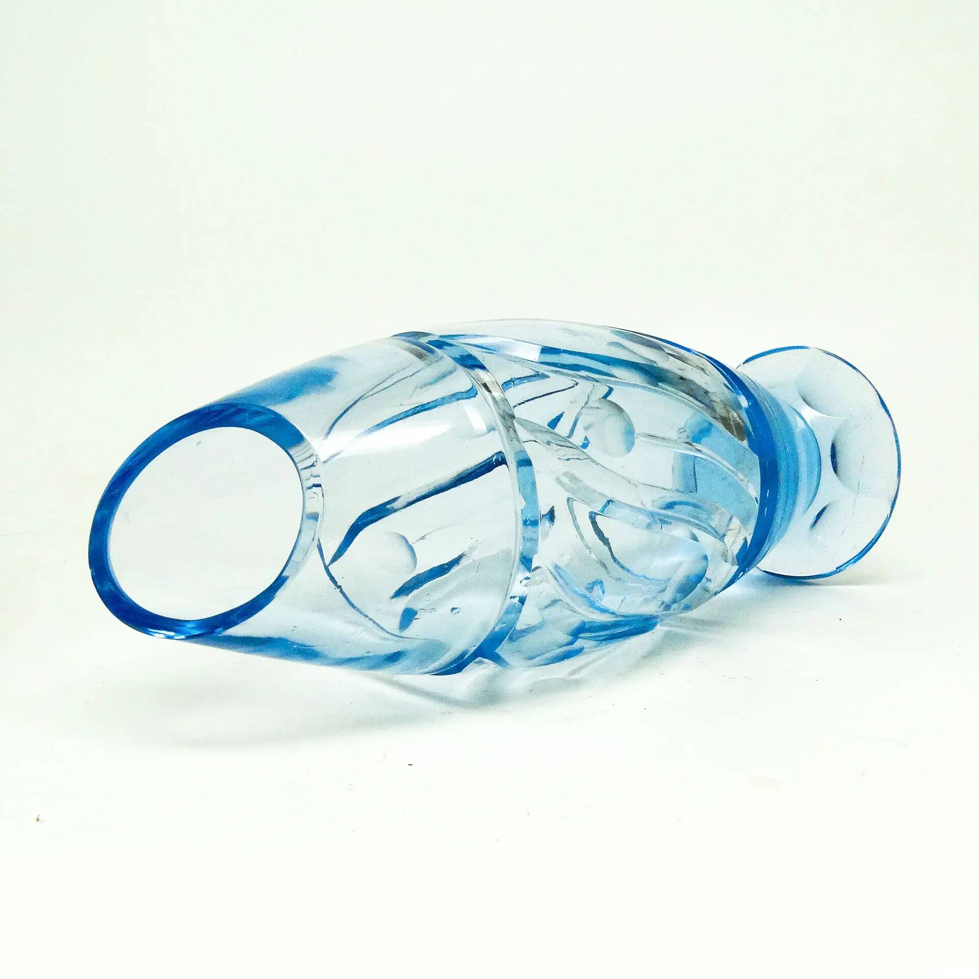 Mid-century modern vase, crystal, Czechoslovakia, 1950s
