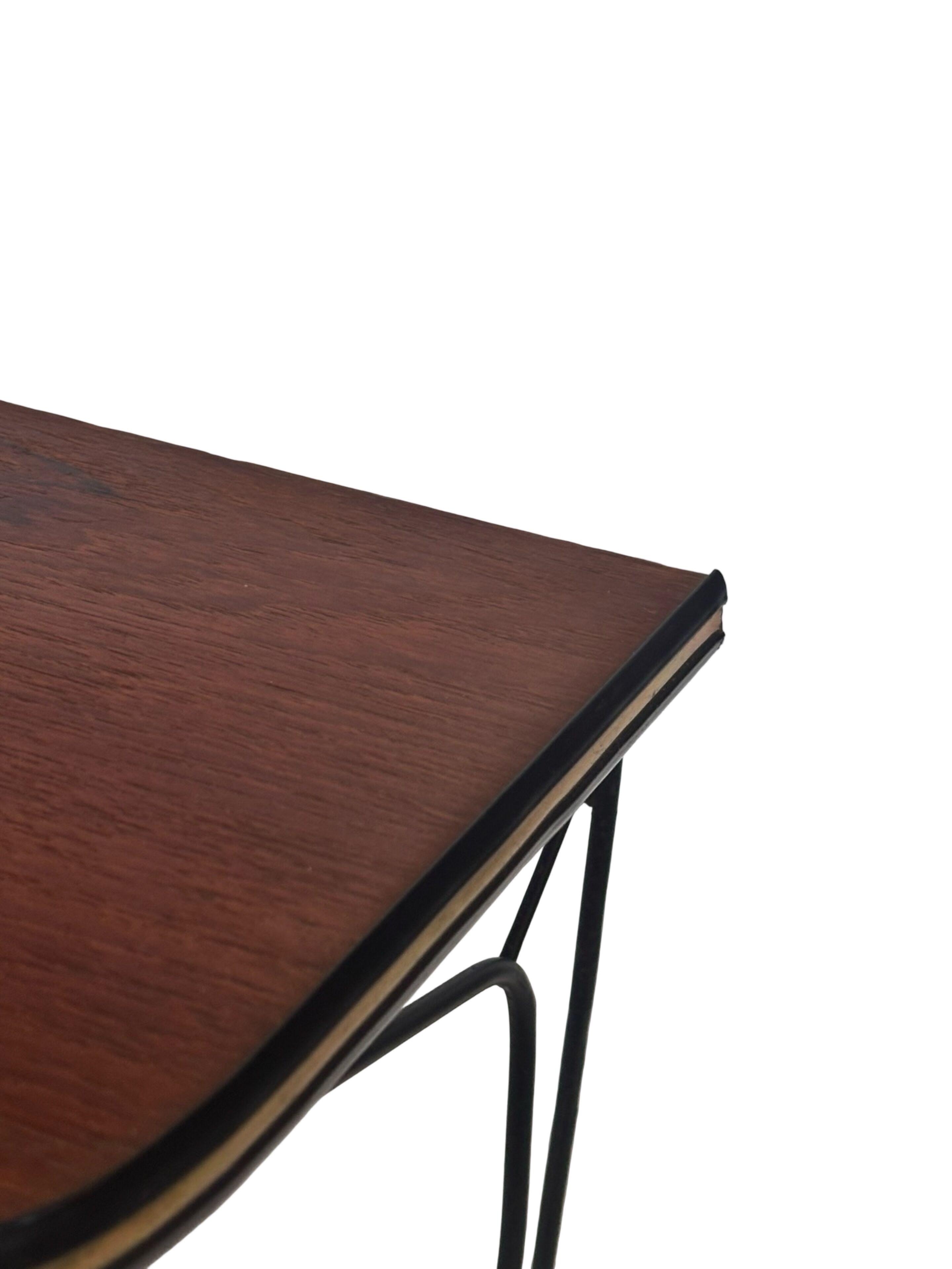 Vintage Floating Wall Shelf with Drawer, Teak String Rack 60's design