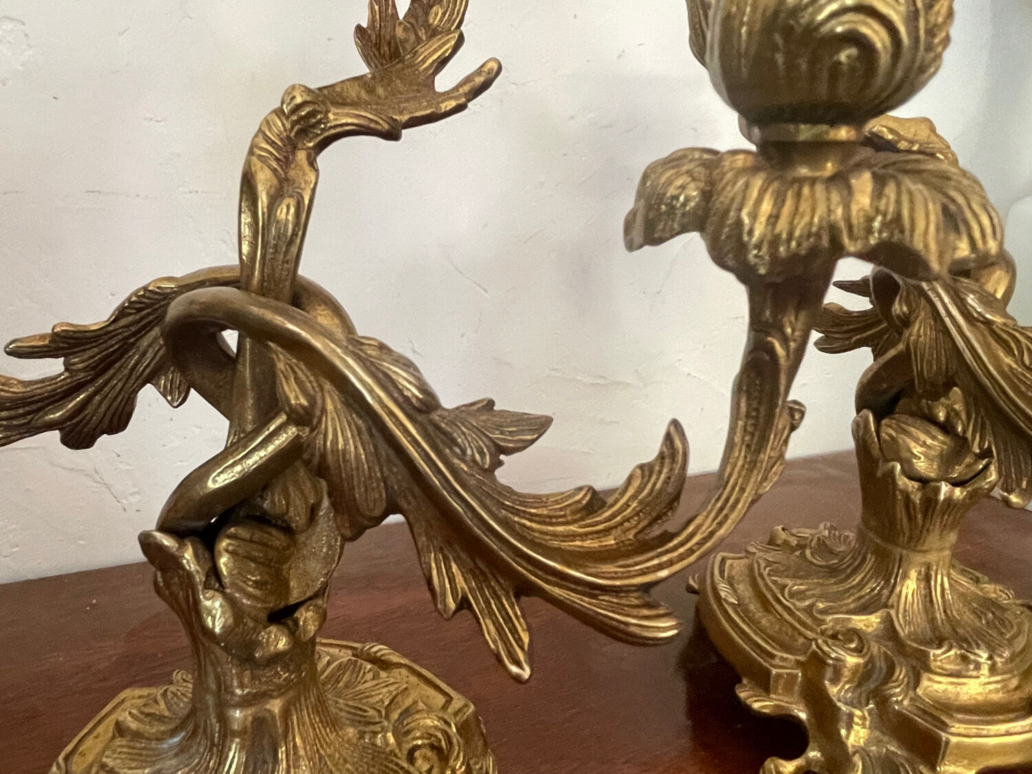 Pair of bronze candlesticks