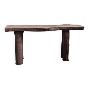 Brutalist wooden bench