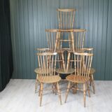 Suite of 8 chairs bistro model Tacoma Baumann