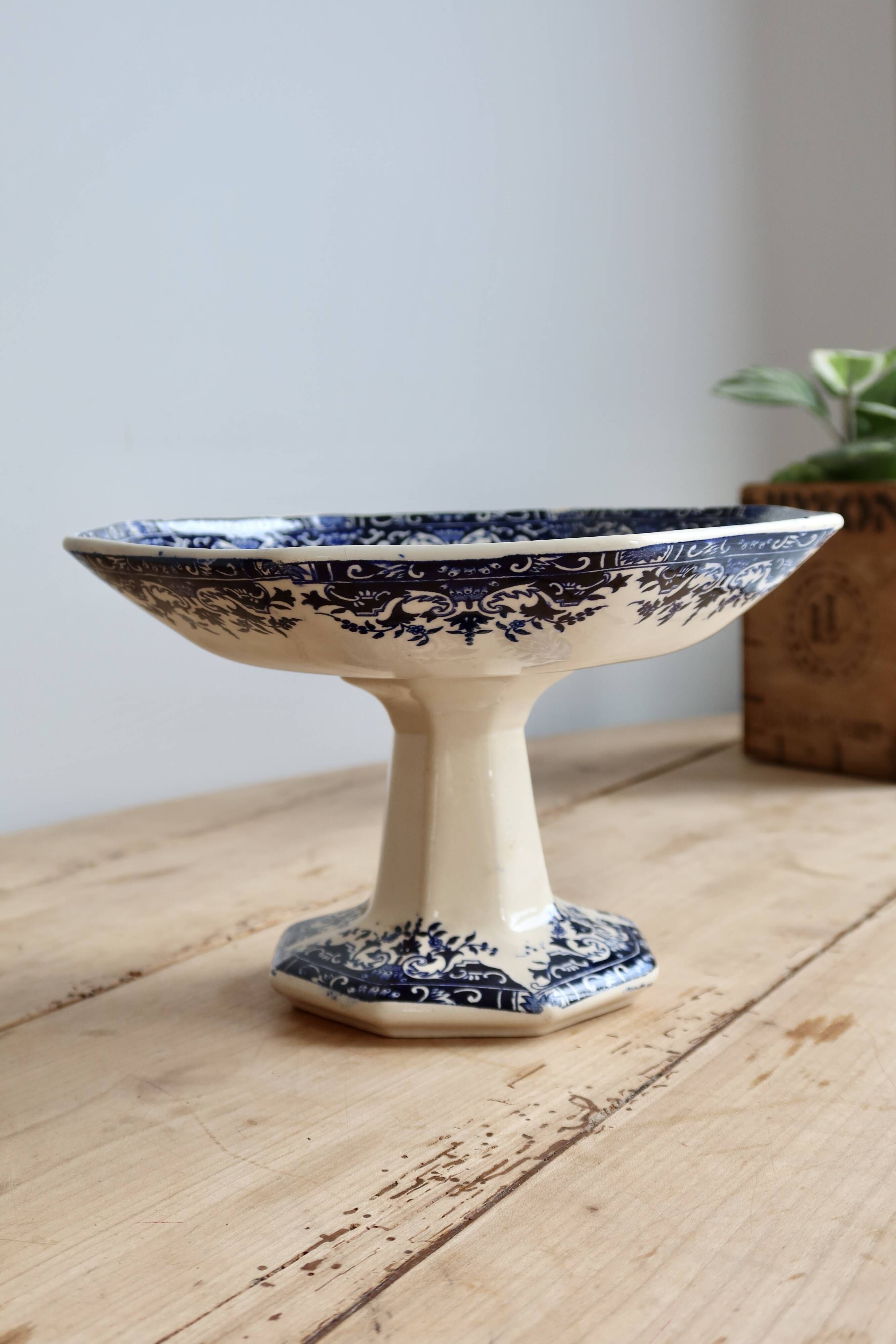 Ironstone compote Longchamp model Rouen 19th century