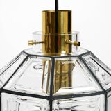 Beautiful rare original 60s  Limburg octagonal glass pendant lamp