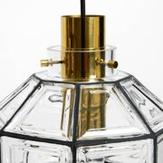Beautiful rare original 60s  Limburg octagonal glass pendant lamp