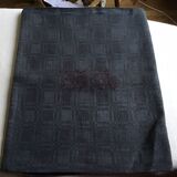 Small black grey linen tablecloth 74x103