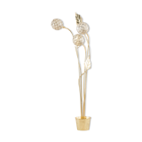 Brass floor lamp in the style of Tommaso Barbi with floral ornaments