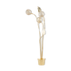 Brass floor lamp in the style of Tommaso Barbi with floral ornaments