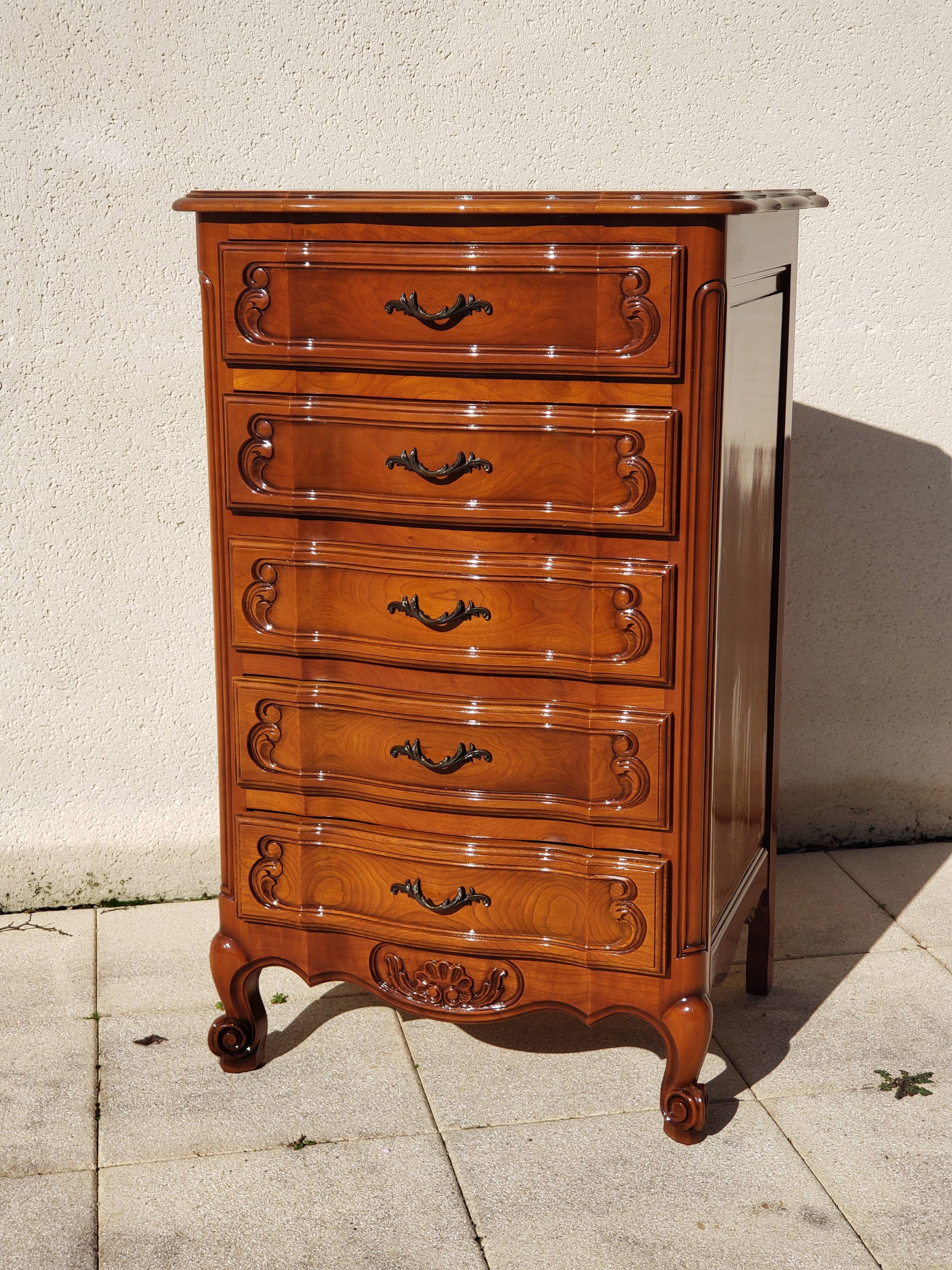 Semainier chiffonnier ancien style Louis XV