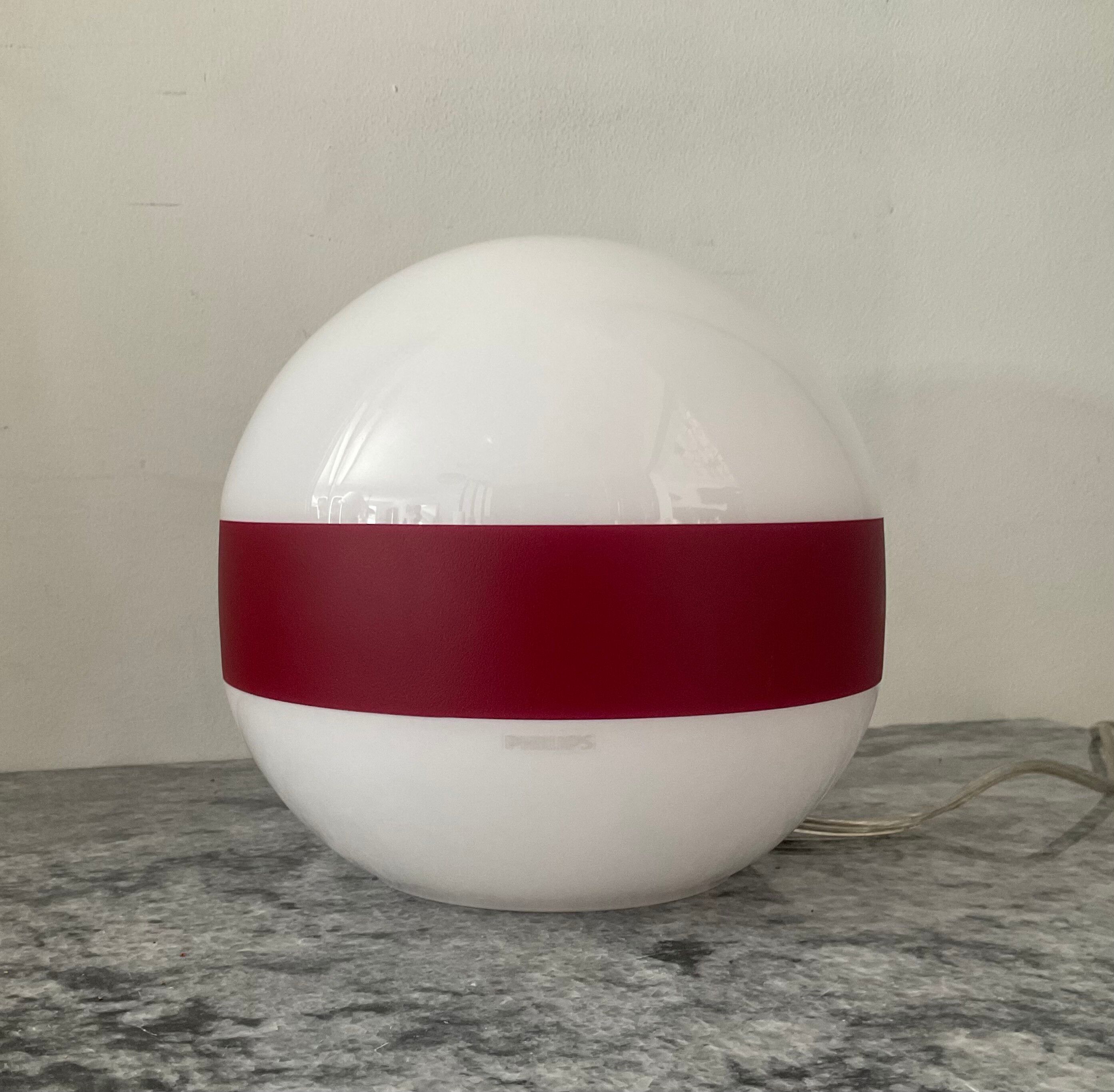 Lampe design Philips en métal et opaline