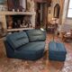 Chauffeuse angle vintage et son pouf