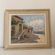 Table depicting the south of France signed by Lucien Patronat.