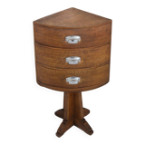 Vintage 1930s Art Deco Corner Bedside Table / Side Table