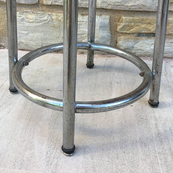 Tabouret moderniste vers 1930 dans le goût du LC7 de Perriand, Le Corbusier et Jeanneret
