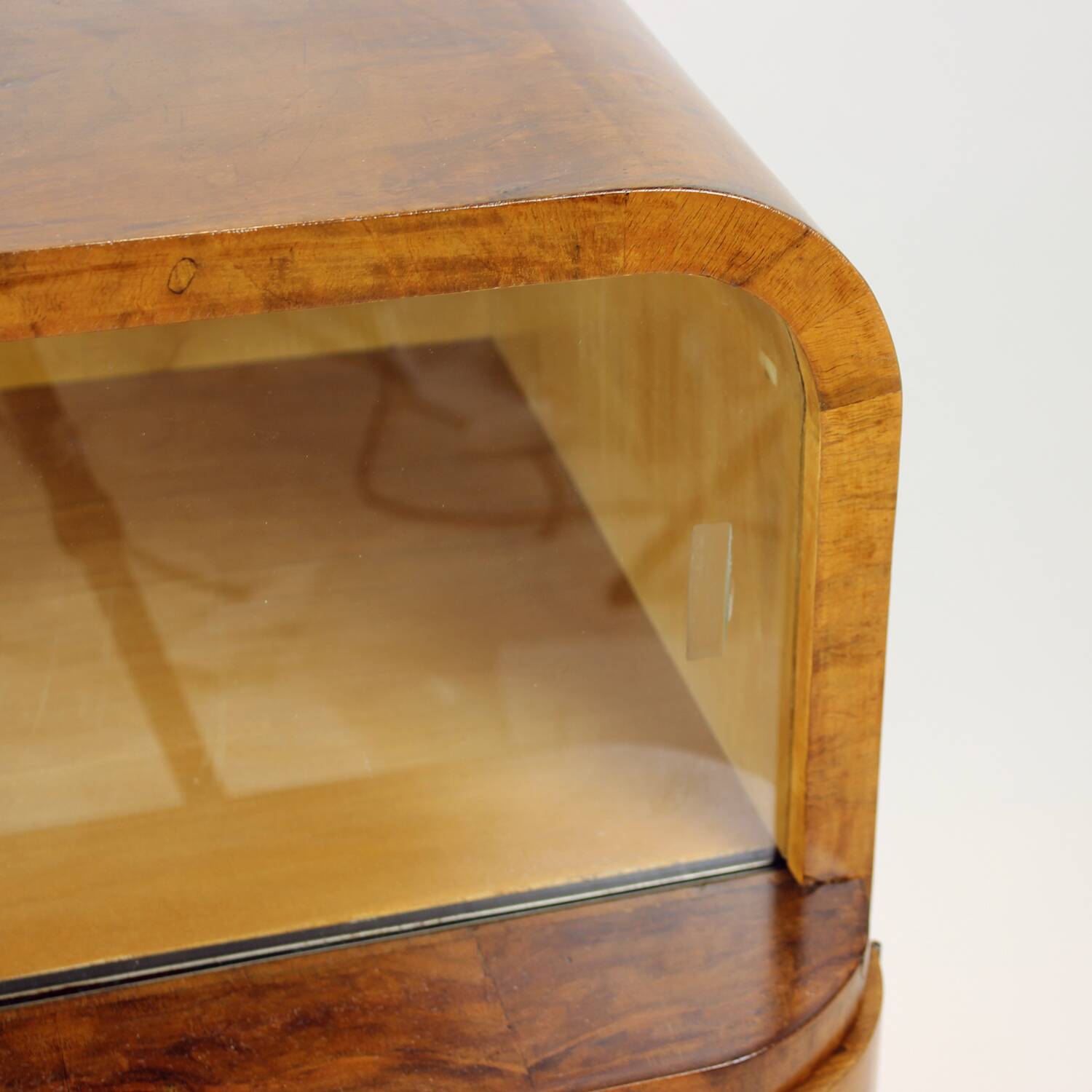 Art Deco Sideboard / Dry Bar In Walnut, Czechoslovakia 1930s