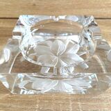 Large Solid Crystal Ashtray France JG Durand Modern Design Art Deco Loft