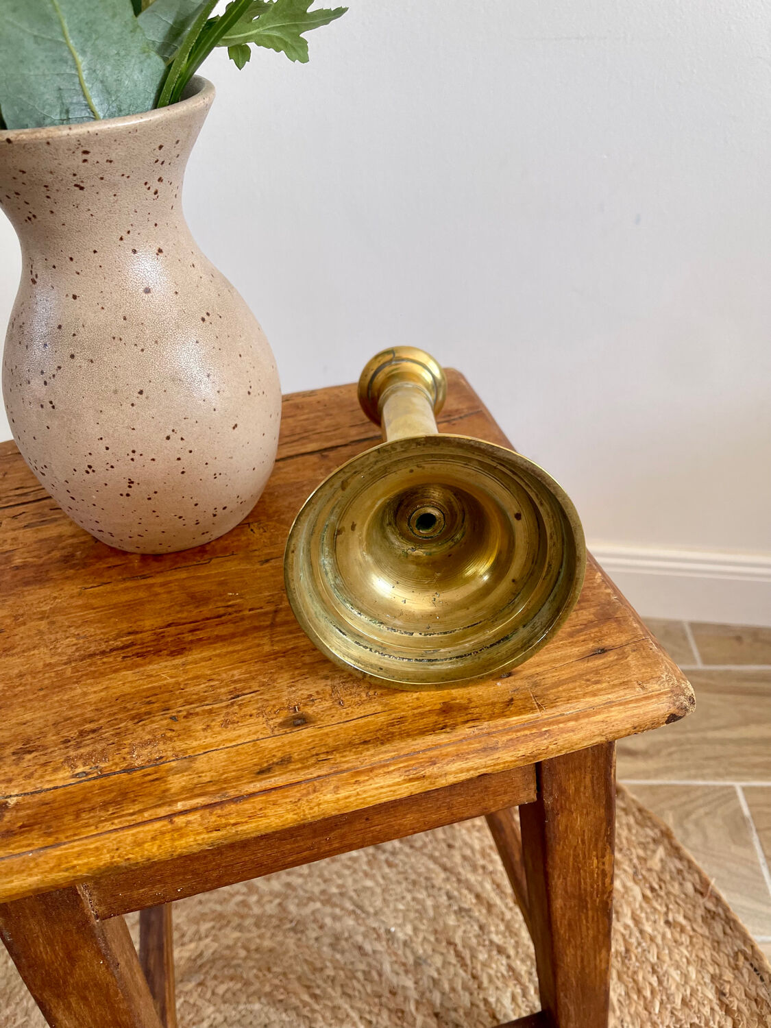 Brass push candle holder