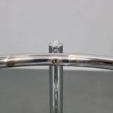 1970s Italian chrome tubular coffee table with smoked glass, round