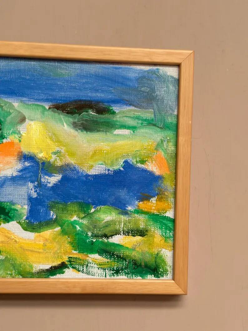 Huile sur toile originale suédoise – "Composition" par Inge Blomqvist