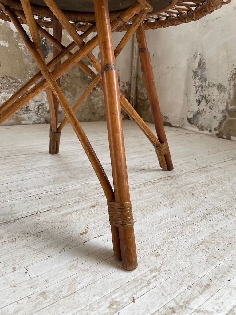 Rattan “sun” coffee table