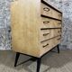 Vintage Chest of Drawers 50's Light Oak Compass Feet 4 Drawers Restyled