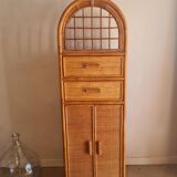 Vintage rattan wardrobe