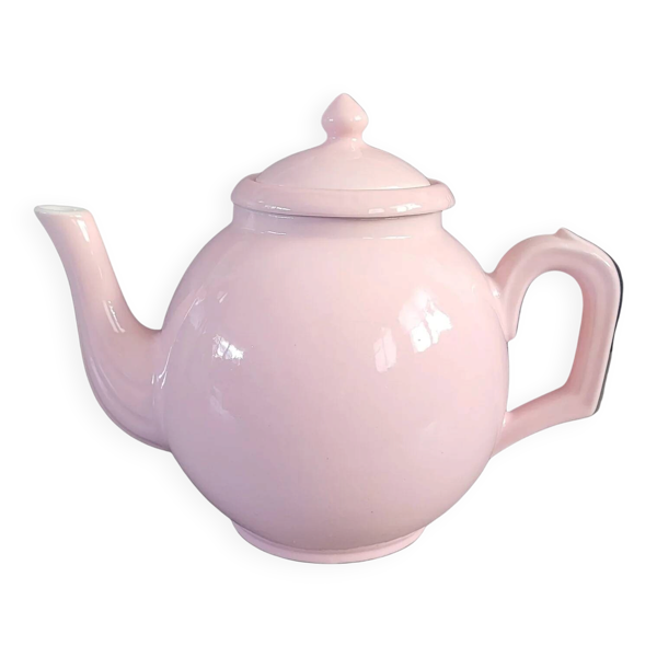 Théière ancienne rose en porcelaine avec filtre - 1,5L - Ref 886