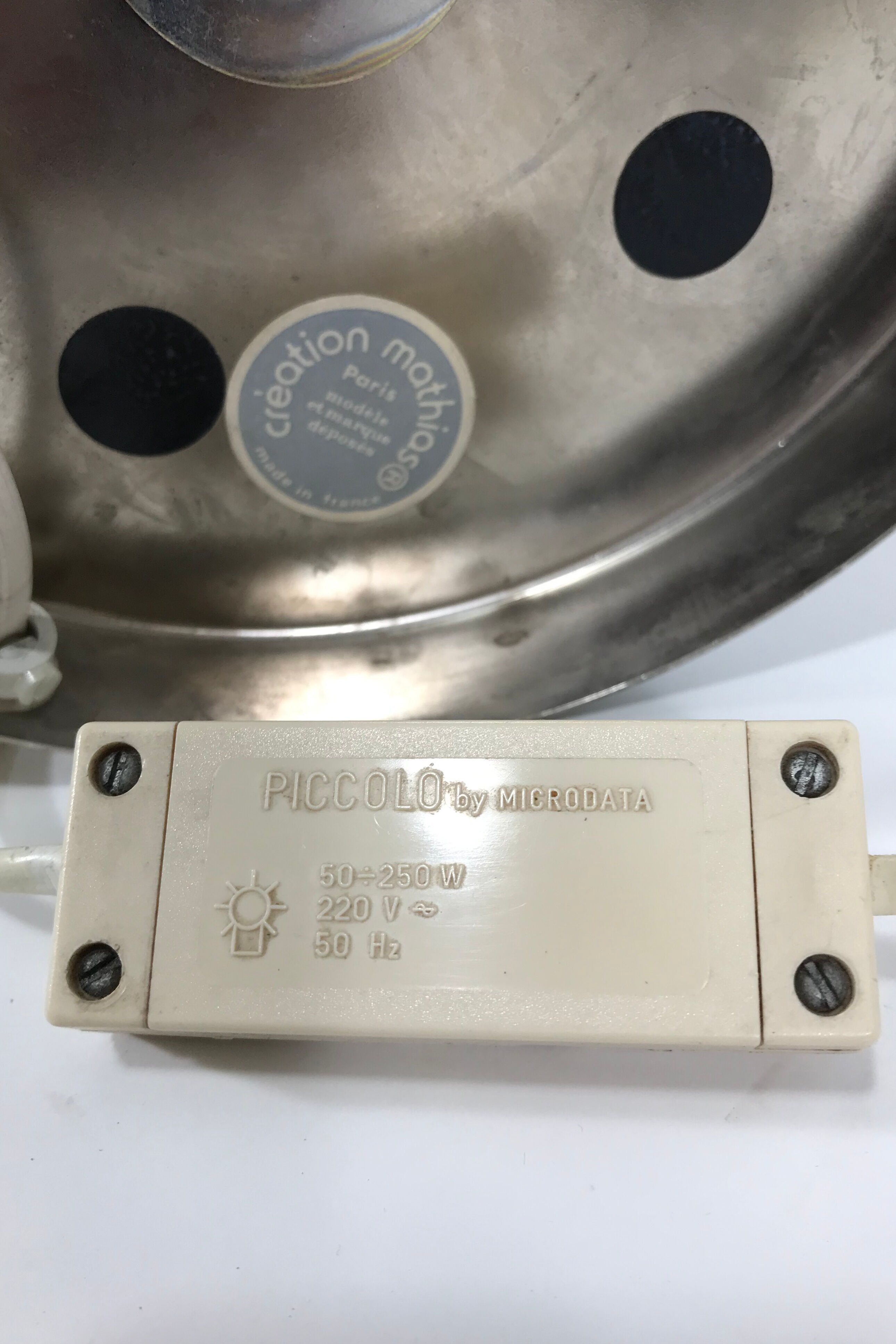 Georges Mathias lamp, chrome glass