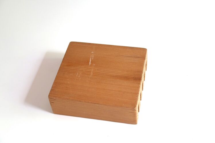 Porte courrier minimaliste en bois années 70