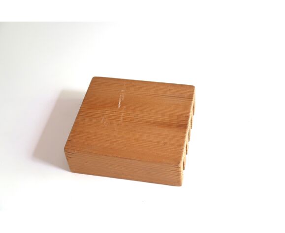 Porte courrier minimaliste en bois années 70