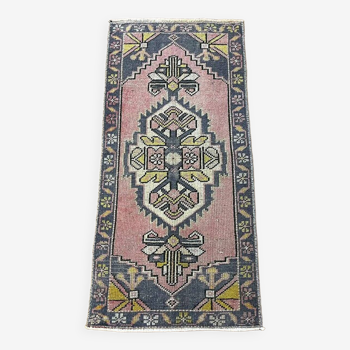 Distressed Pink & Blue Small Rug