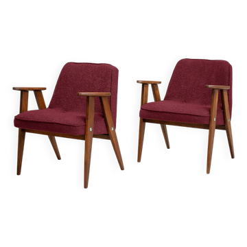 Fauteuils vintage Chierowski 366 du milieu du siècle, lot de 2