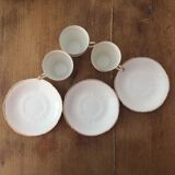set of 3 cups and old saucers