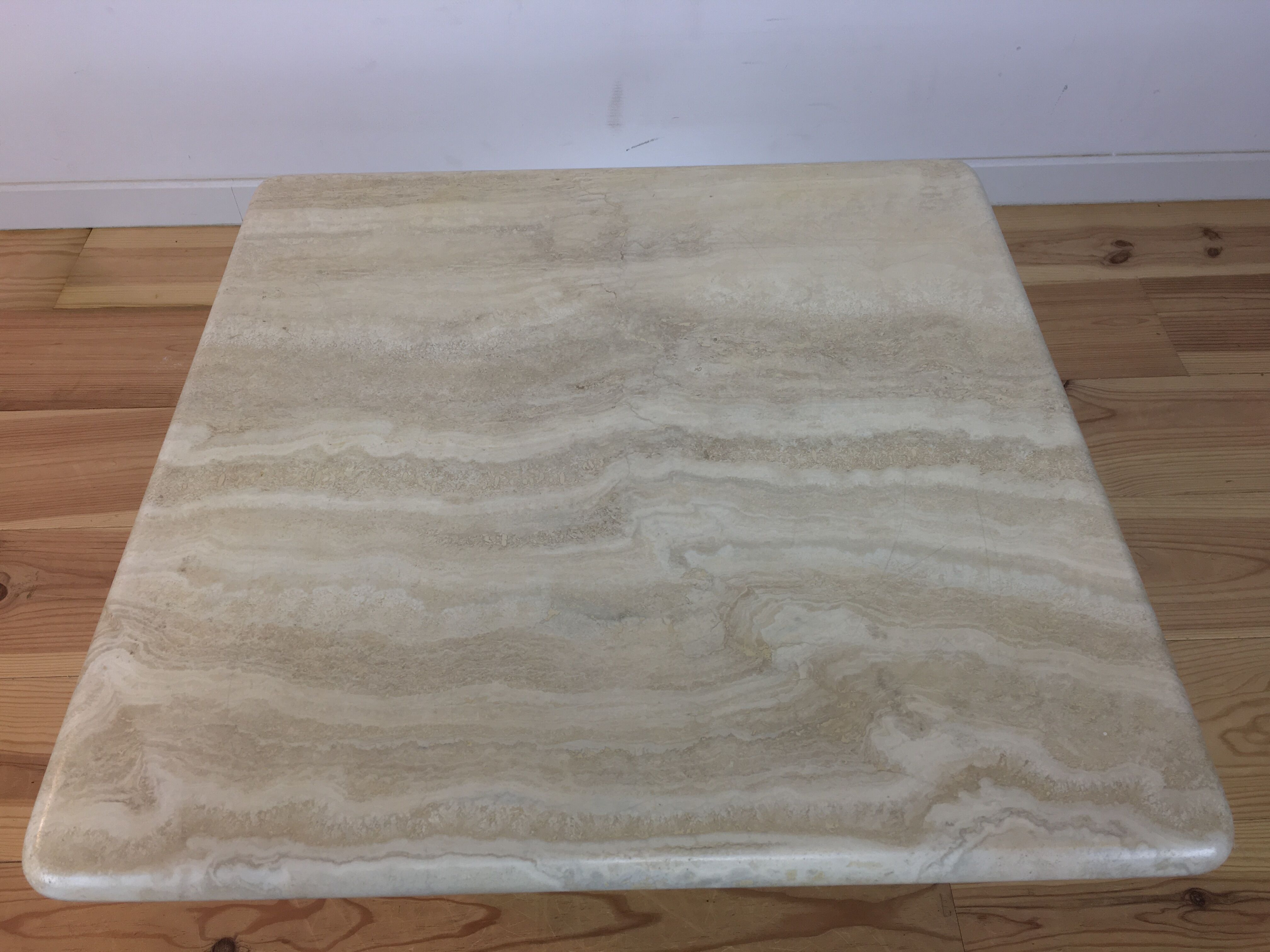 Square travertine coffee table