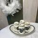 4 Wedgwood coquetiers model "Lugano" and a matching ravier