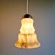 Set of 3 Art Deco marbled opaline pendant lights, 1920s-30s