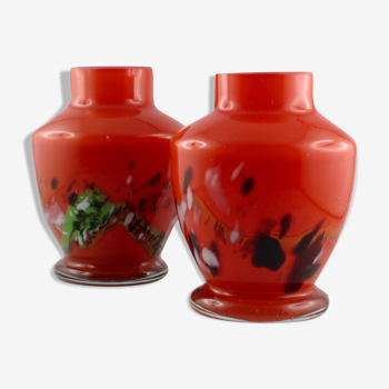 Vases verre design rouge verrerie